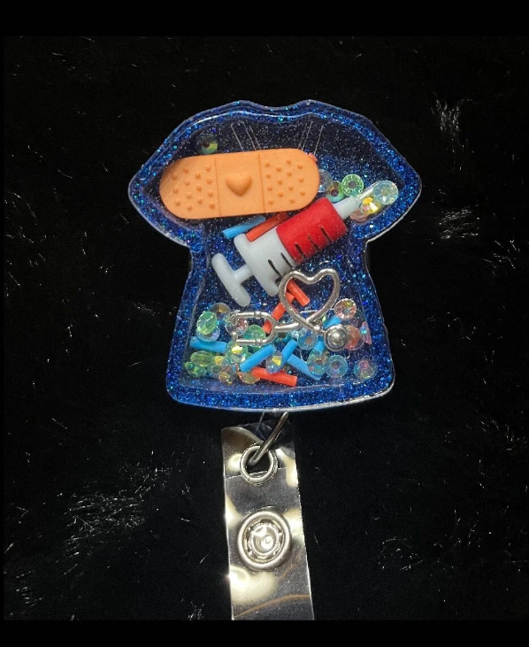 Scrub Top Badge Reel Shaker mold All in 1