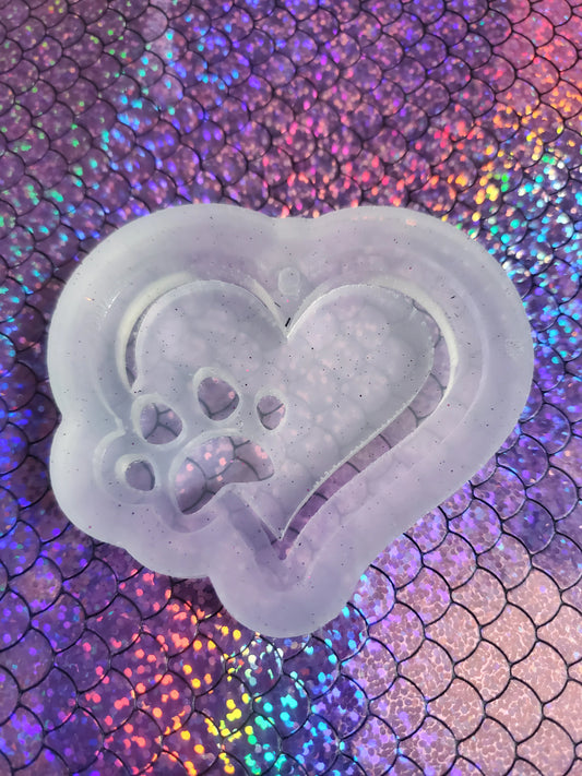 Paw Heart 3D Keychain Mold