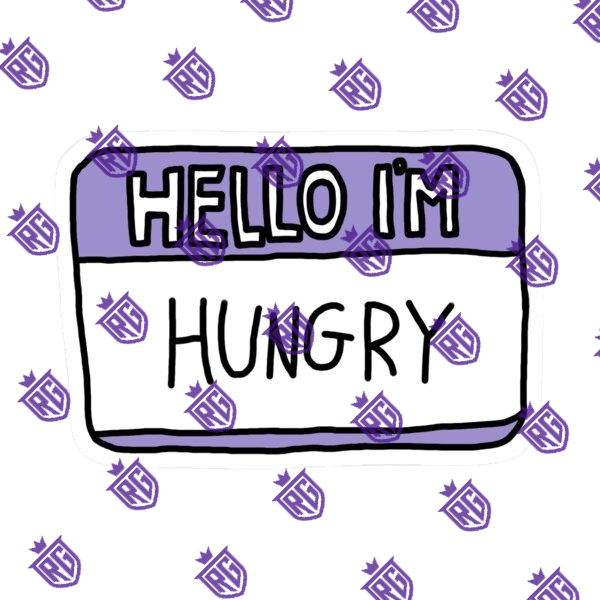 Hello My Name Is Hungry Acrylic Blank With Decal