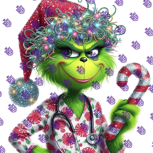 Grinch W/Candycane Acrylic Blank With Decal