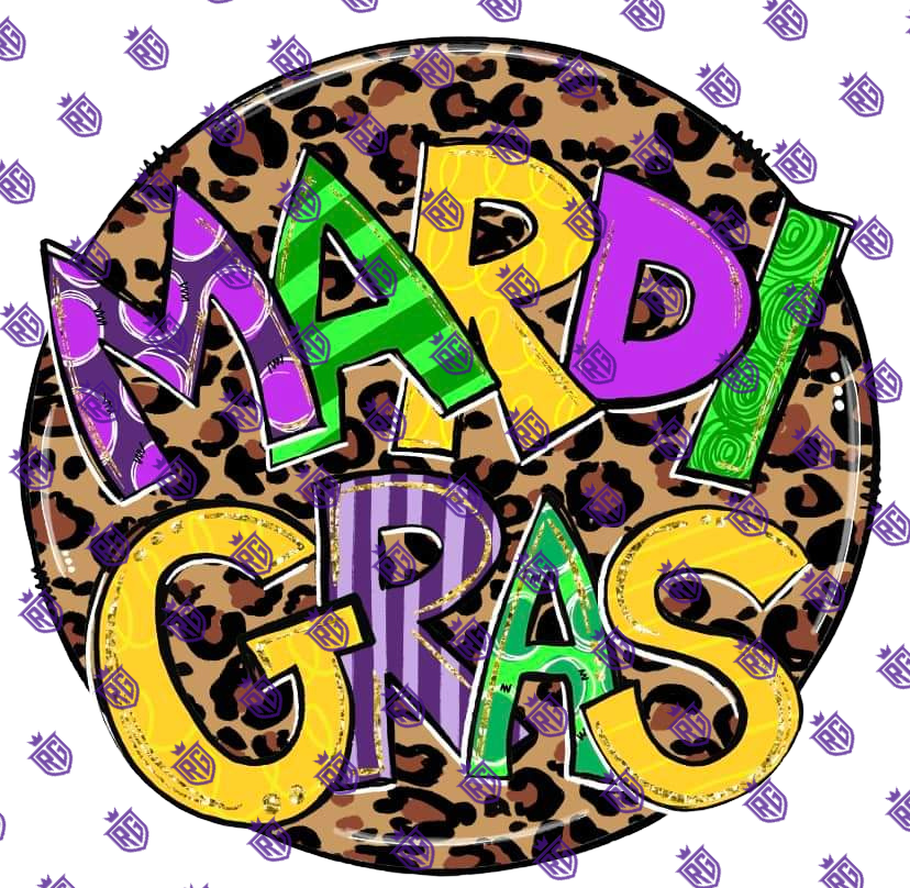 Mardi Gras Acrylic Blank With Decals