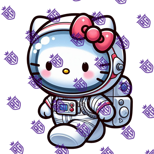 Astronaut Pink Bow Acrylic Blank With Decal