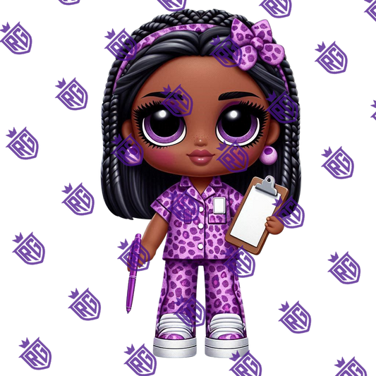 Nurse Purple Scrubs Acrylic Blank With Decal