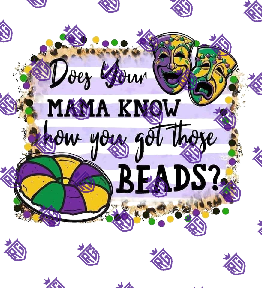 Mardi Gras Acrylic Blank With Decals