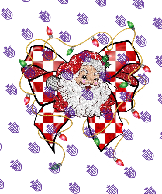 Christmas Bow Santa Acrylic Blank With Decal