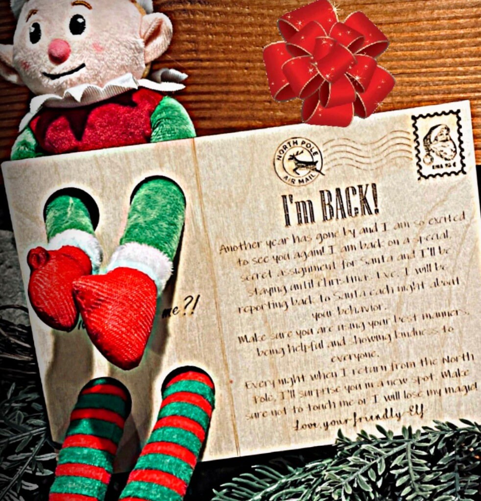 Elf On The Shelf 5x7 Postcard I'm Back Mold